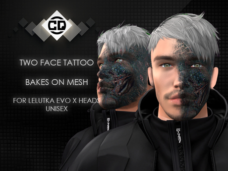 Second Life Marketplace - .:CQ:. Two Face Tattoo